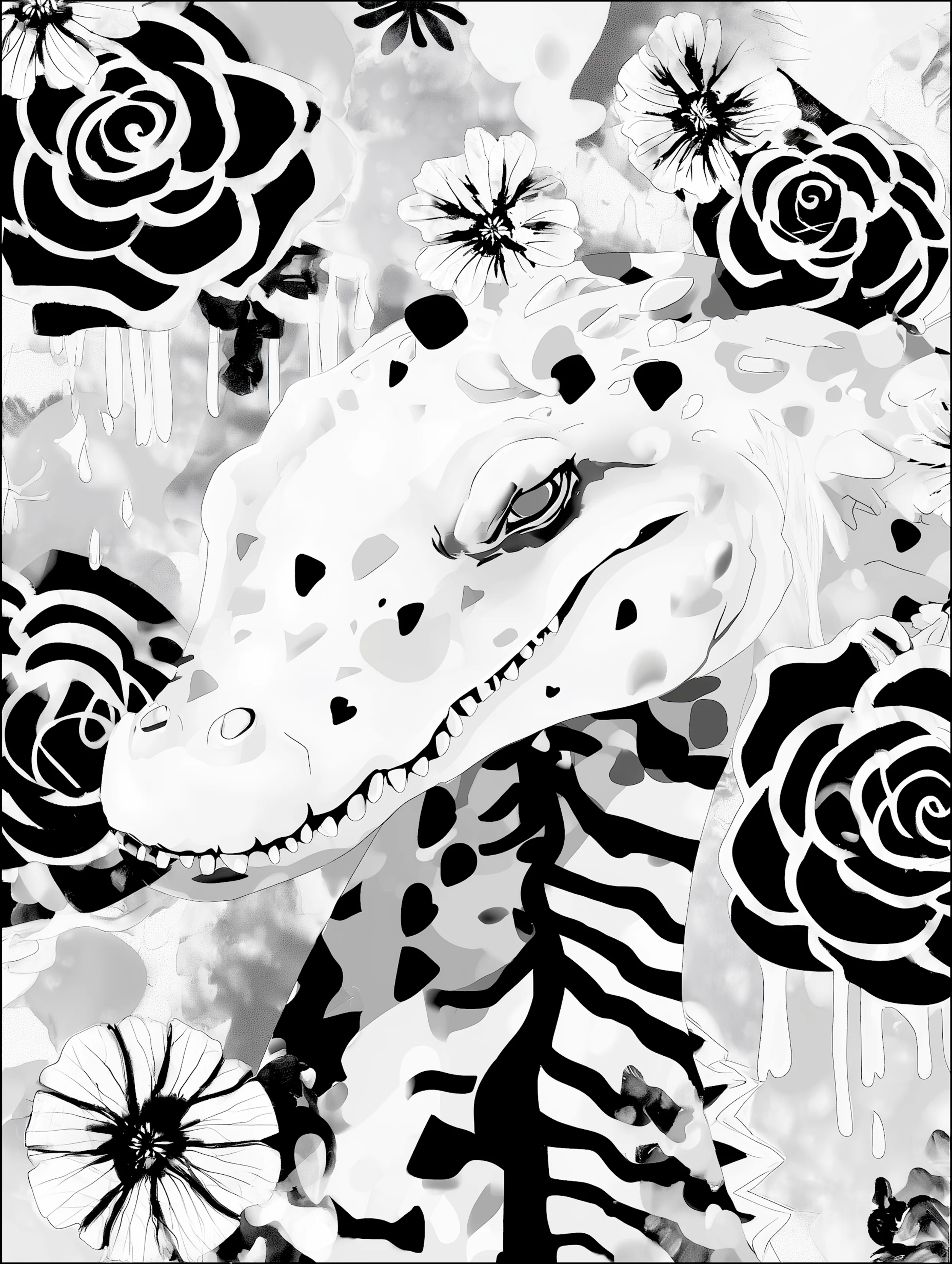 Free printable crocodile coloring pages for adults featuring a peering scary crocodile